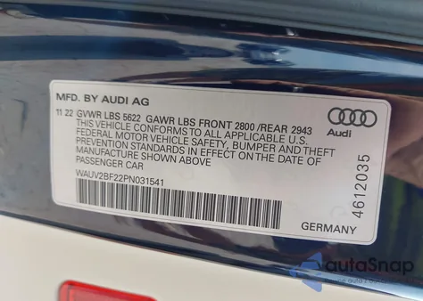 2023 Audi A7 Sportback Prestige 55 Tfsi Quattro S Tronic from USA, damaged, VIN WAUV2BF22PN031541